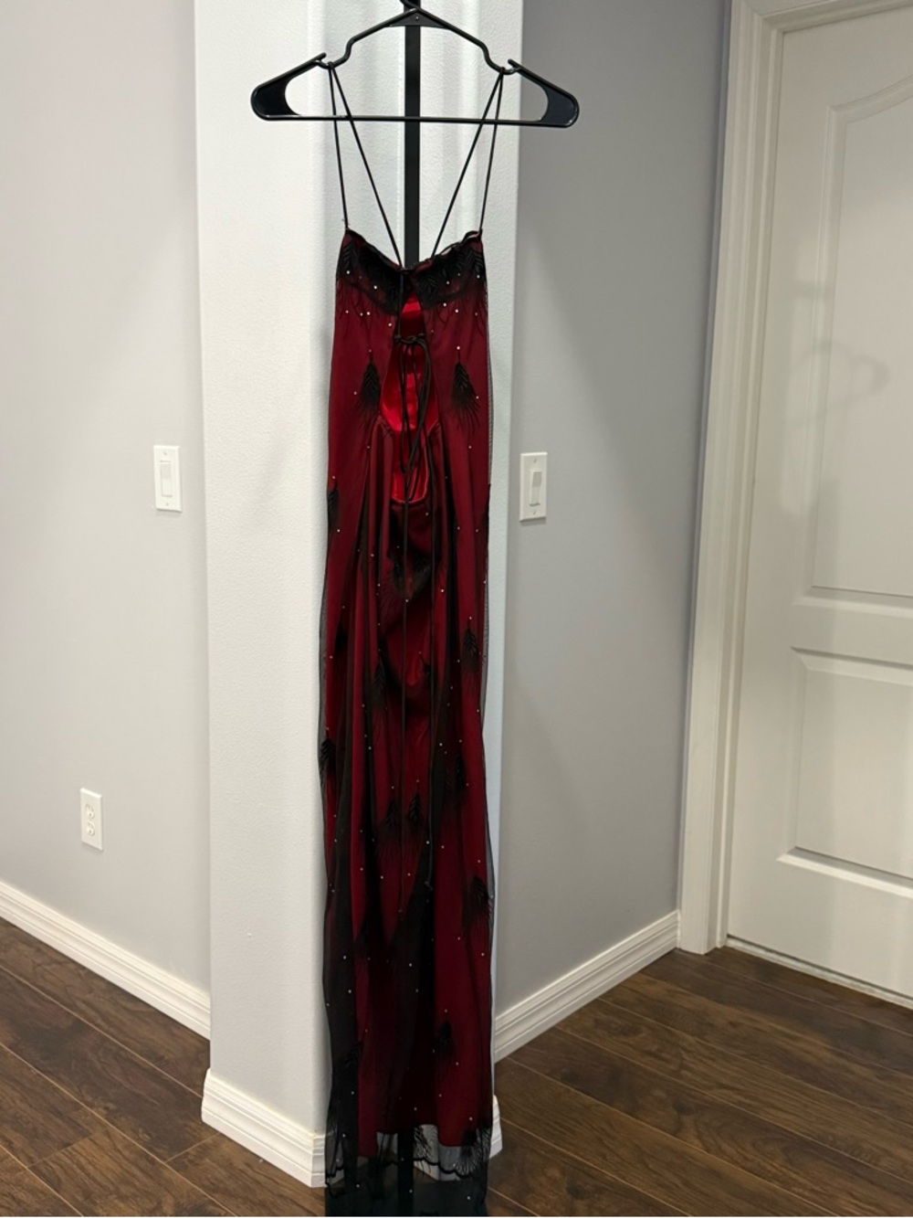 Vintage 1001 Nights 90s Lace Embroidered Bridesmaid Formal Dress Goth Grunge - Picture 4 of 4